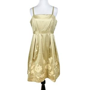 NWT Lucy Paris Women's Gold Embroidered Party Dress Size Large